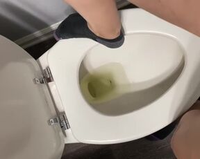 Standing Female Pee Wearing Ankle Socks