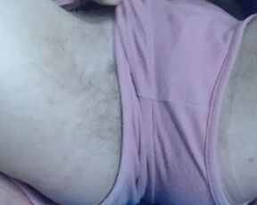 Very Hairy Girl Put Panty aside and Start to Play with her Bushy Pussy