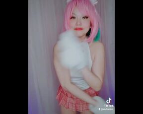 Cat Girl Pink Hair MMD Dance Cosplay