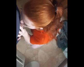 Redhead Sucks Big Cock