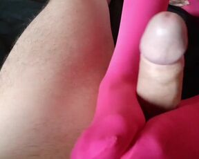 Laura XXX Model 2021 Footjob on Pink Nylon