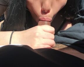 Japanese Teen Step Sister Sucking Cock in Car