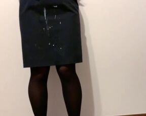 Cum onto Japanese Office Uniform