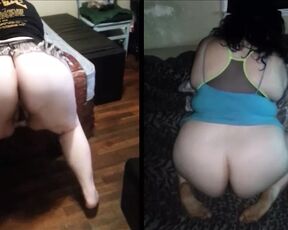 BBW Fat Butt Cheek Flexing Booty Shaking (Slow Mo Split Screen Clip)