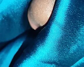 Handjob with blue satin silky salwar of nurse (45)