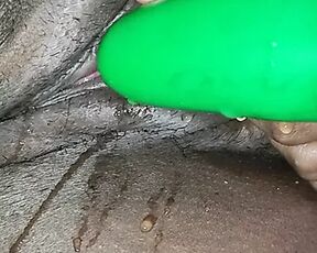 Desi wife using dildo in small pussy and water came