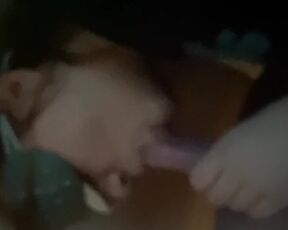 Woke up my bitch to suck my cock with cum in mouth