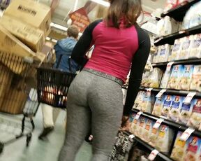 Uptown Shopping Creep Shots ebony tight booty grey leggings