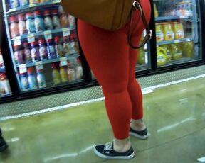 Big asses , culona leggings red h80.