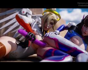 Overwatch Mercy & D.Va Dildo Cum Twitch **firebox Studio** Blizzard